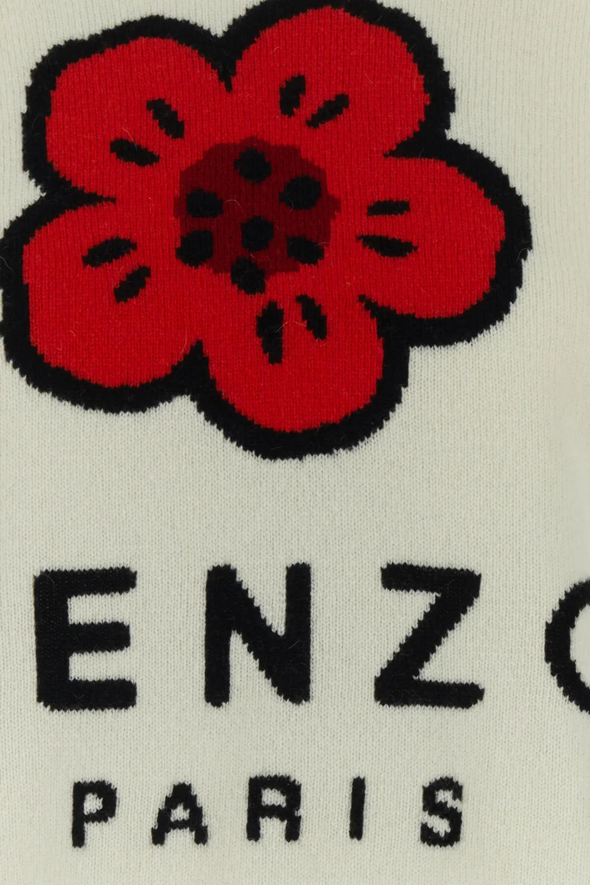 Shop Kenzo Ivory Wool Sweater