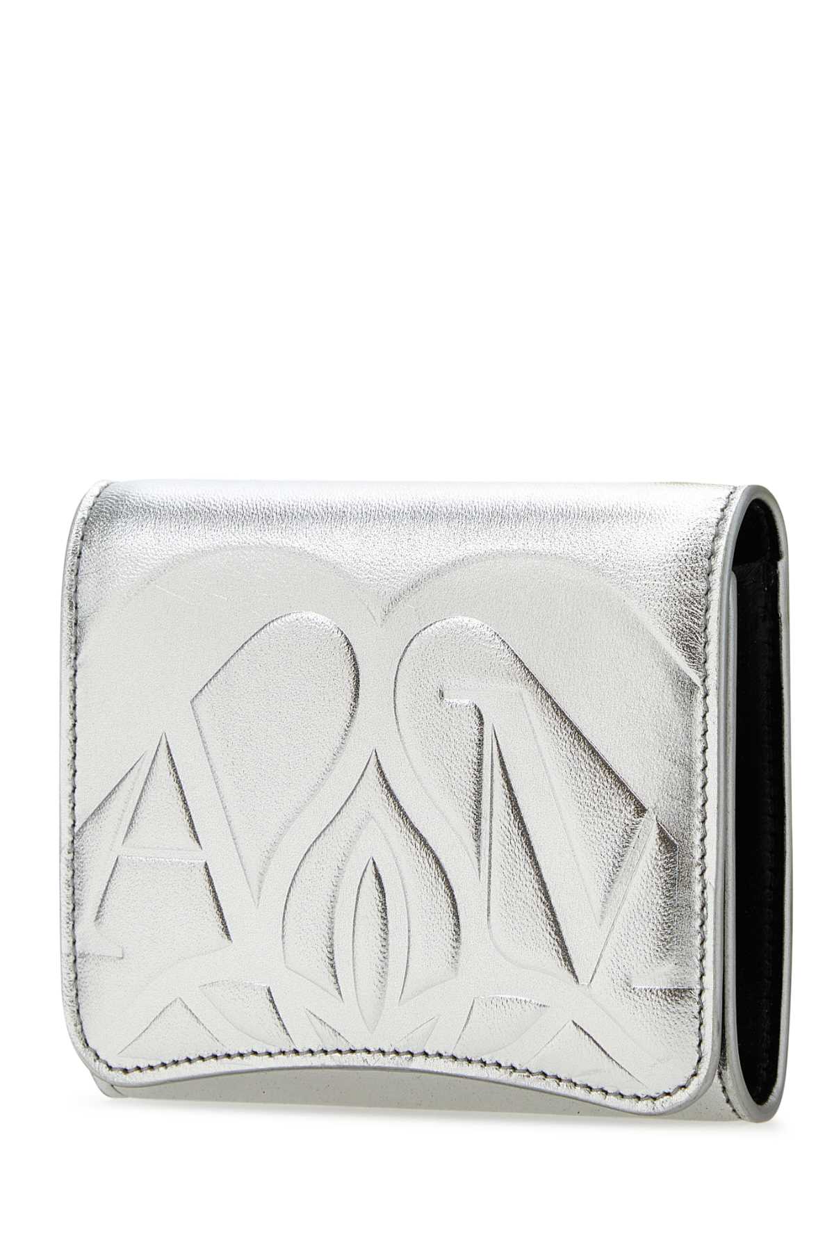Shop Alexander Mcqueen Silver Leather Wallet In Lightsilver