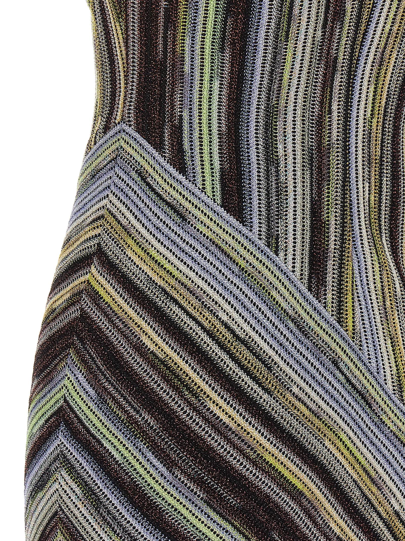 Missoni Striped Knit Halter Neckline Sleeveless Dress In Multi