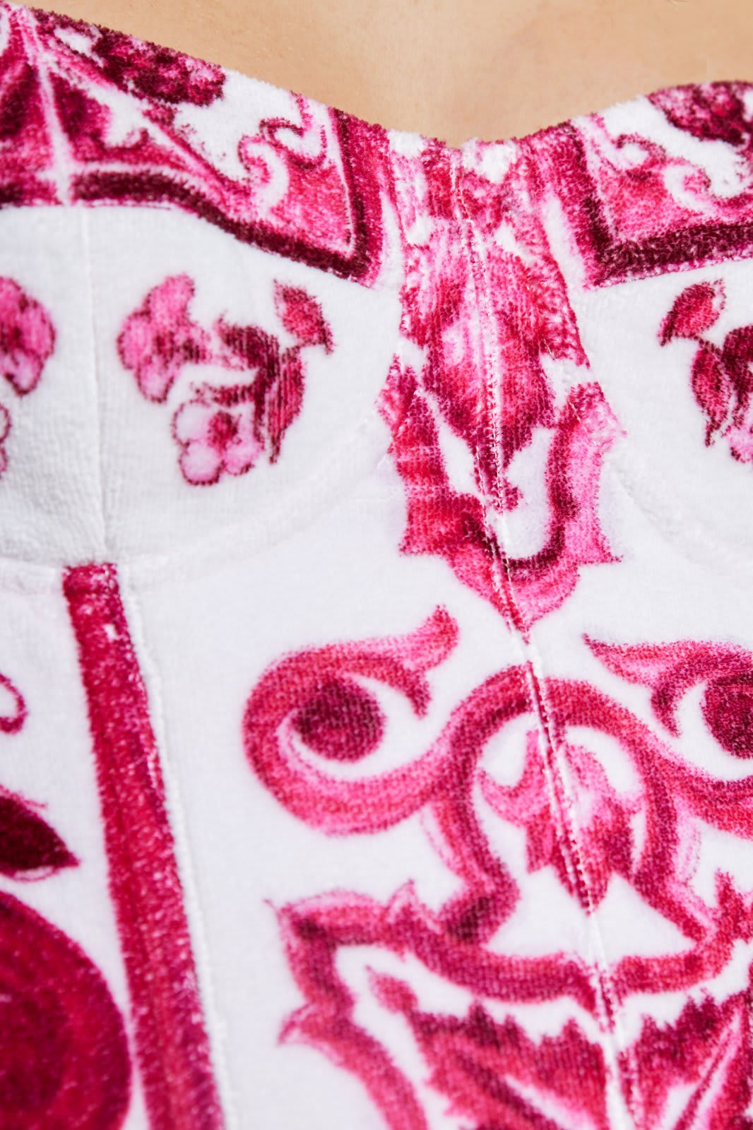 Shop Dolce & Gabbana Majolica Printed Sleeveless Dress In Fuchsia