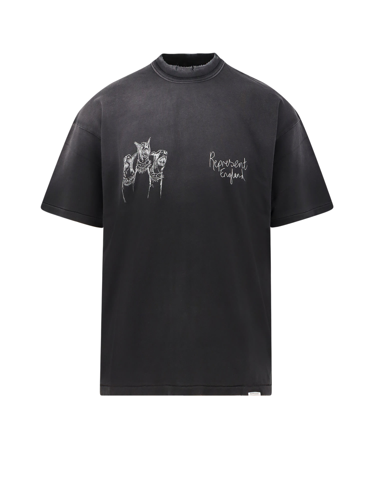 Represent Graphic Print Crewneck Short Sleeve T-shirt In Black