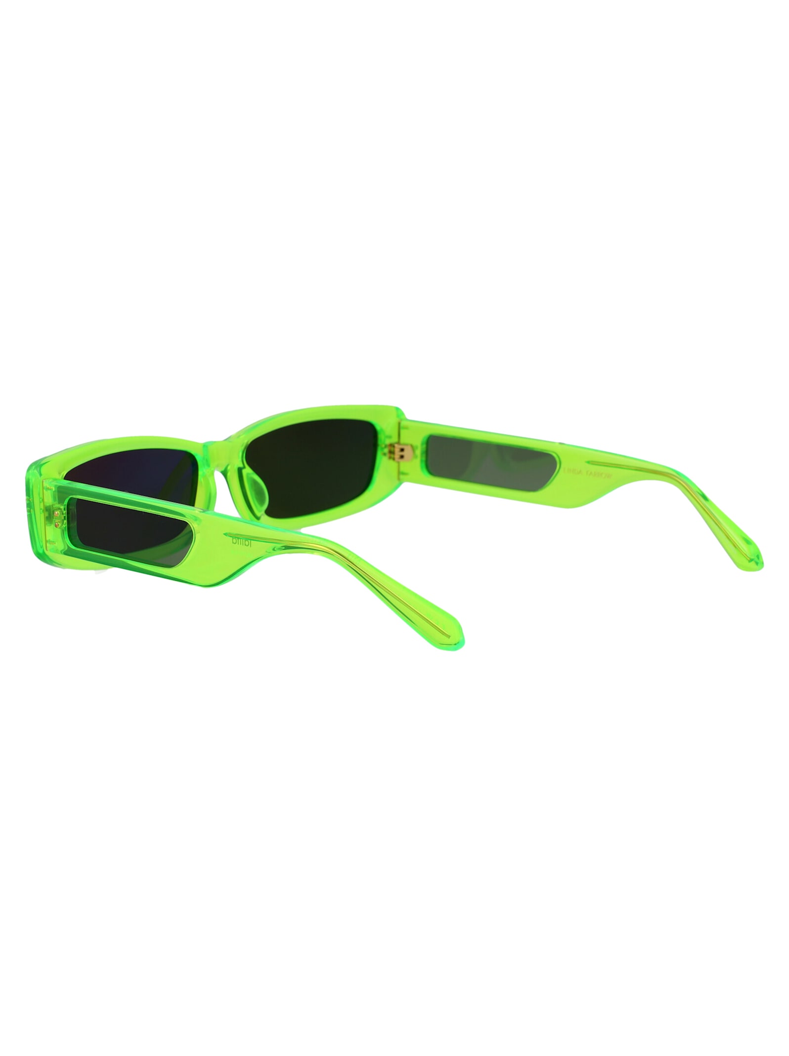 Linda Farrow Neonlime Acetate Sunglasses In Neonlime/lightgold/green