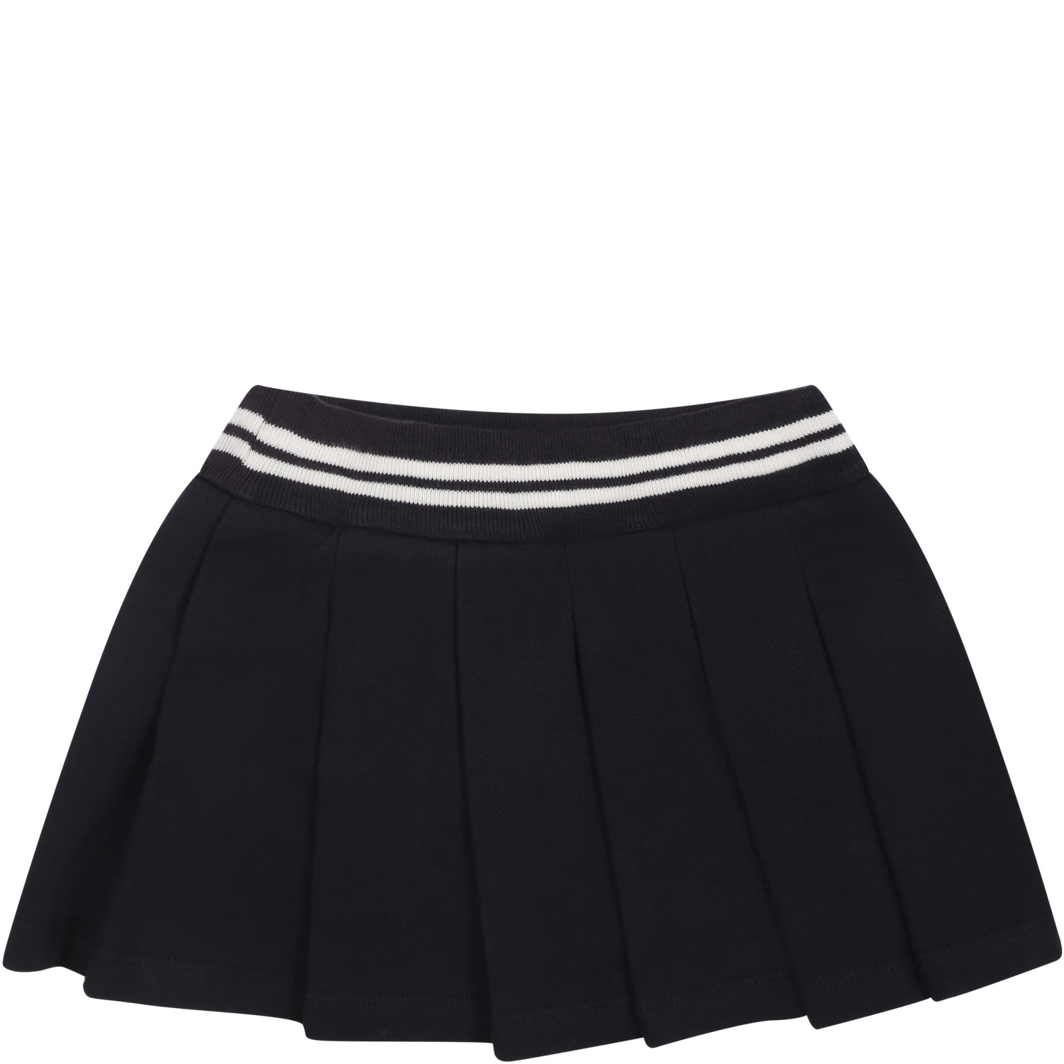 Shop Moncler Blue Skirt For Baby Girl With Logo