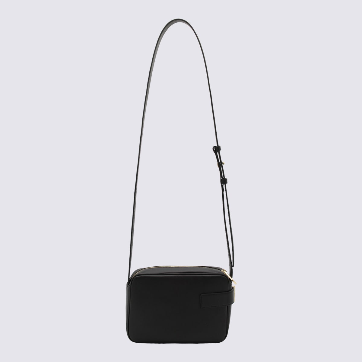 Shop Ferragamo Black Leather Gancini Crossbody Bag In Nero || Nero