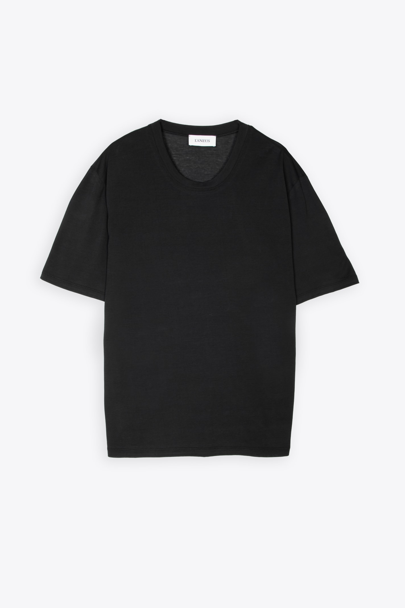 Crewneck Man Black ultra-light cotton t-shirt