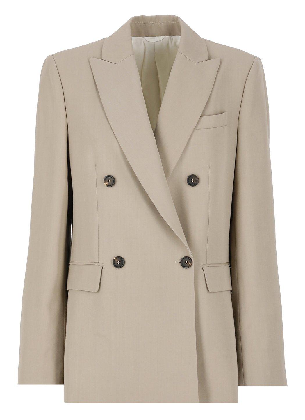 Brunello Cucinelli Double-breasted Tailored Jacket In Neutral
