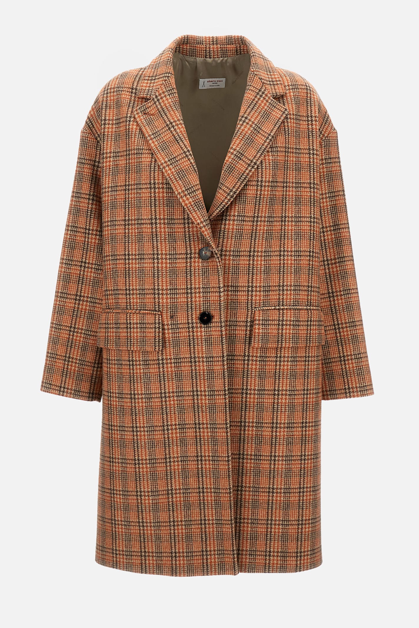 Alberto Biani Checked Flap-pocket Single-breasted Coat In Multi