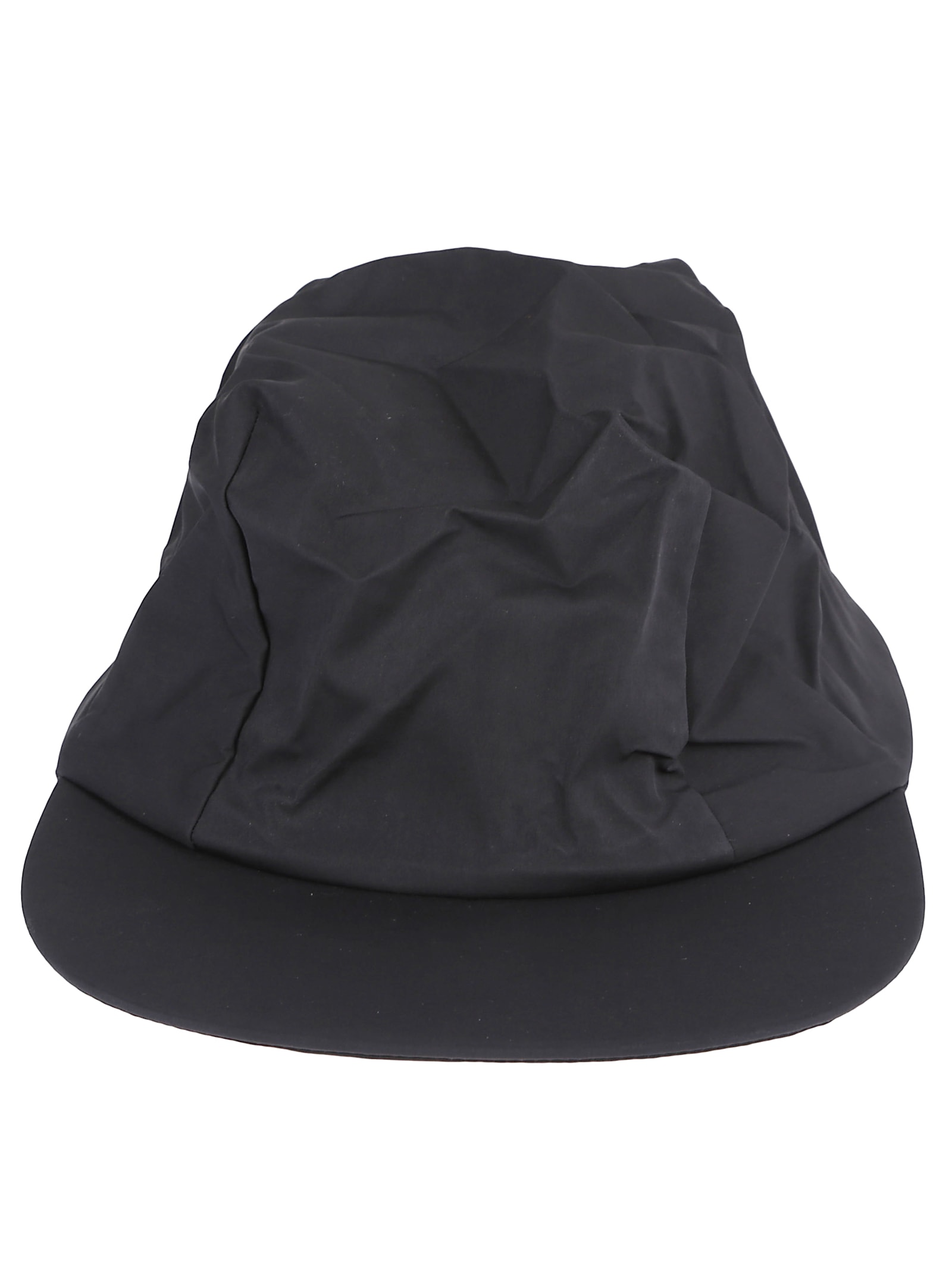 Issey Miyake Structured Cap With Pleated Details And Adjustable Strap In Black