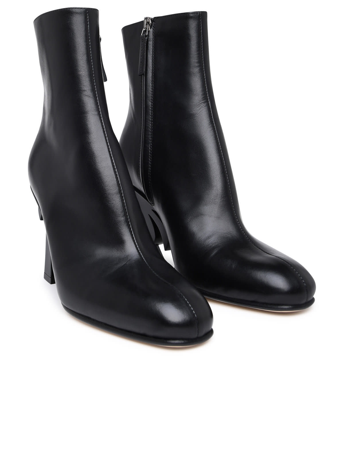 Palm Angels 110mm Palm Heel Leather Ankle Boots In Black