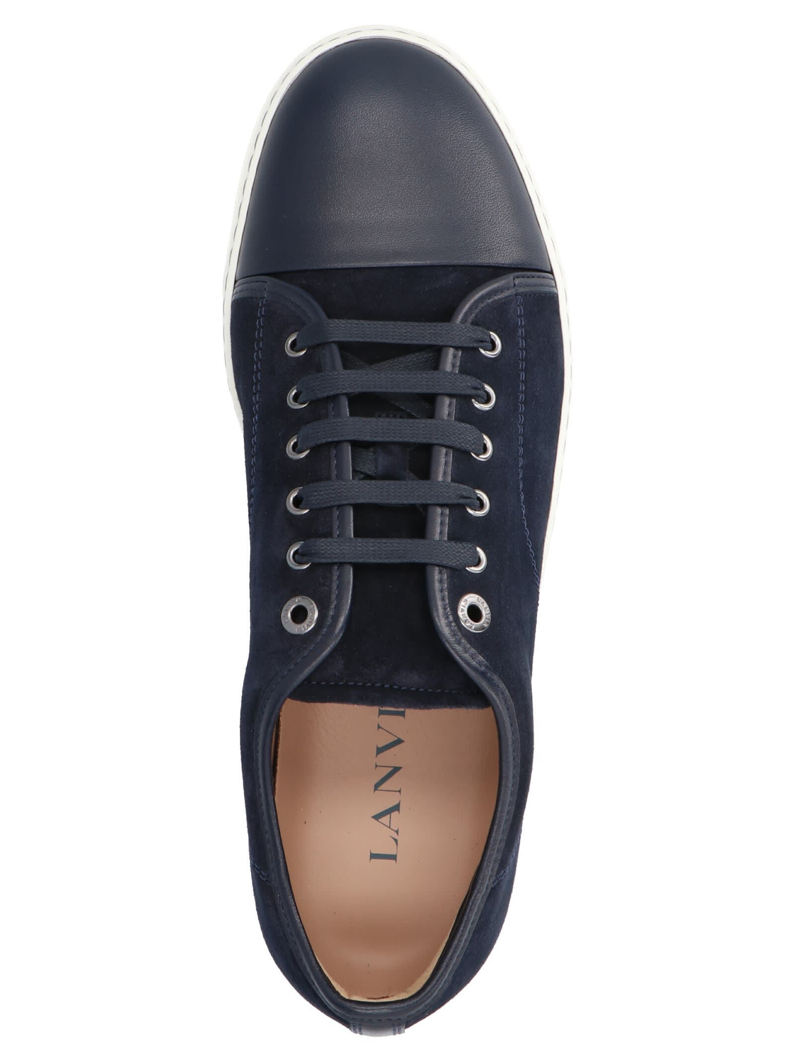 Shop Lanvin Suede Sneakers In Blue