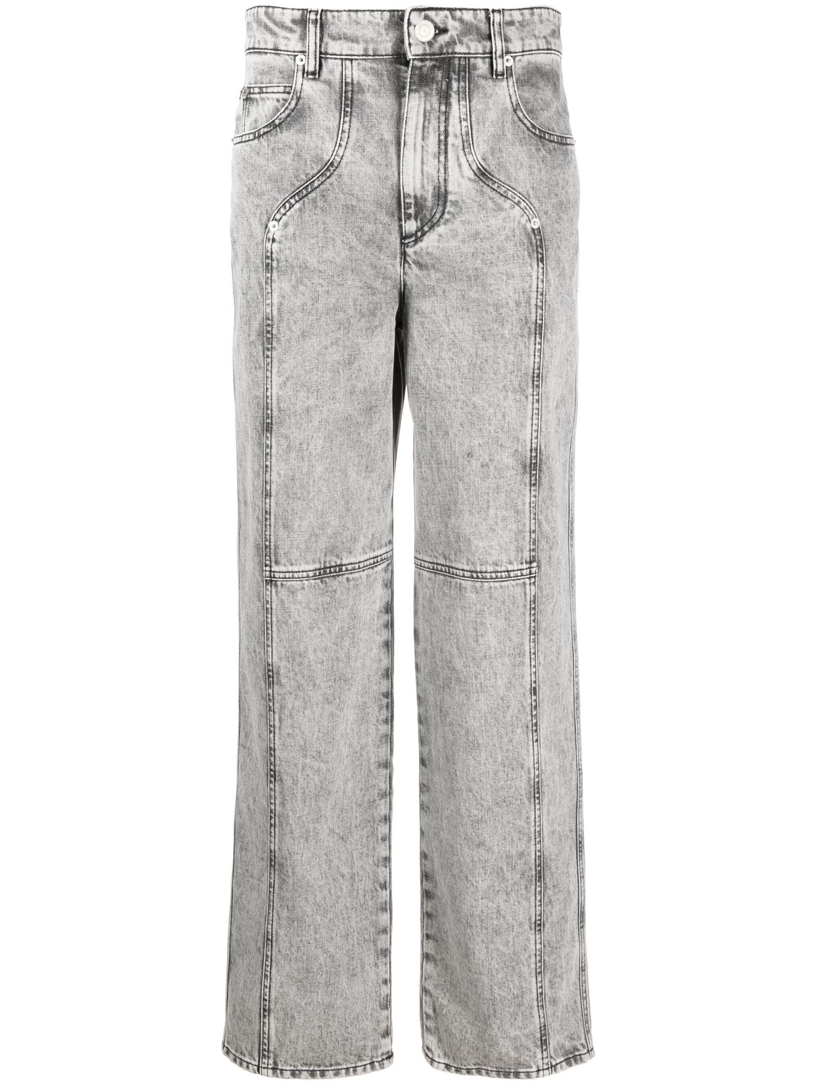 Marant Etoile Light Grey Cotton Denim Jeans In Blue