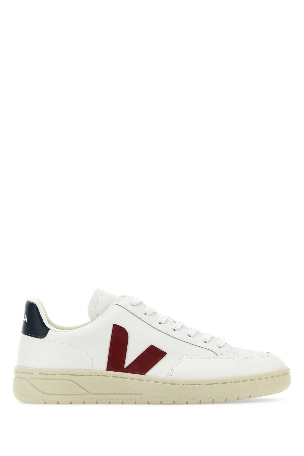White Leather V-12 Sneakers