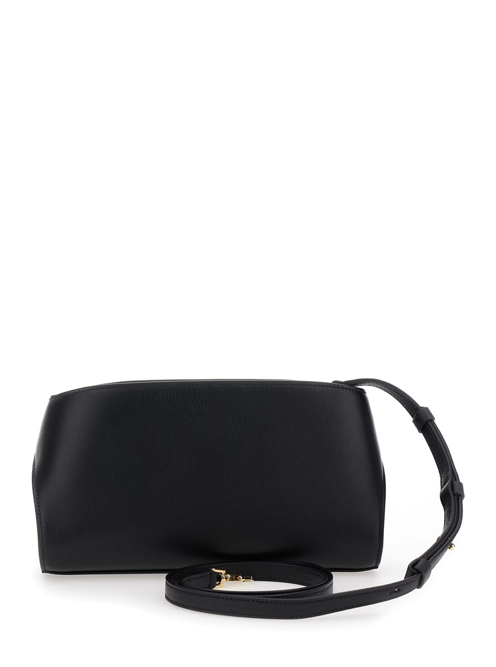 Shop Ferragamo Hug Black Crossbody Bag With Gancini Buckle In Leather Woman