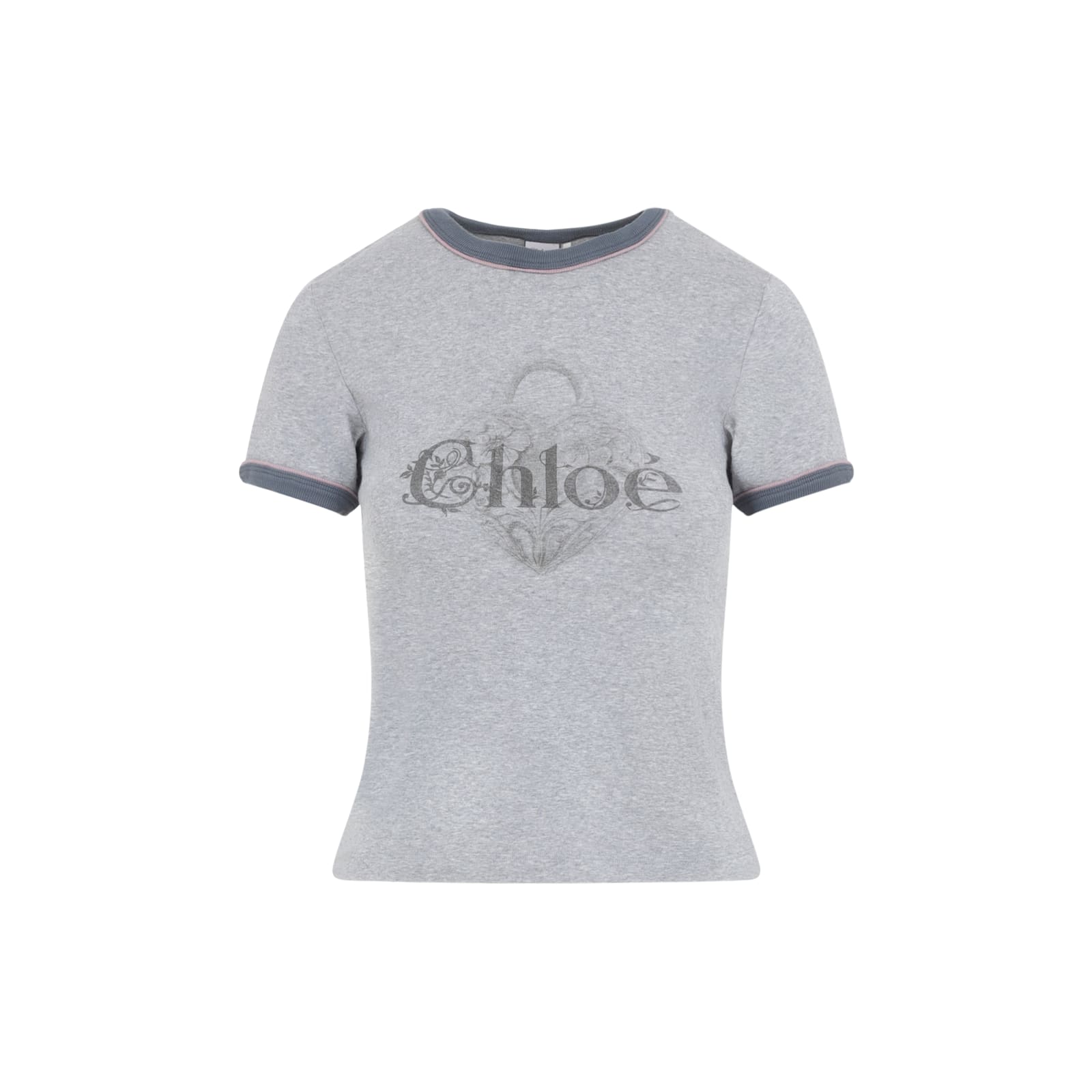 Chloé Baby Fit Logo T-shirt In Cotton Jersey In Gray