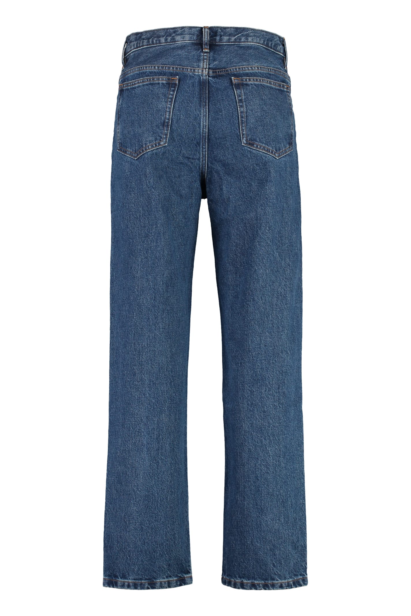 Shop Apc Martin 5-pocket Straight-leg Jeans In Denim