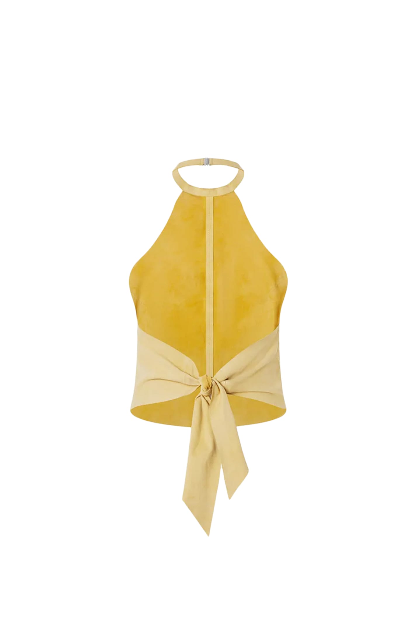 Shop Pinko Vertigini Top In Giallo Canna D`india