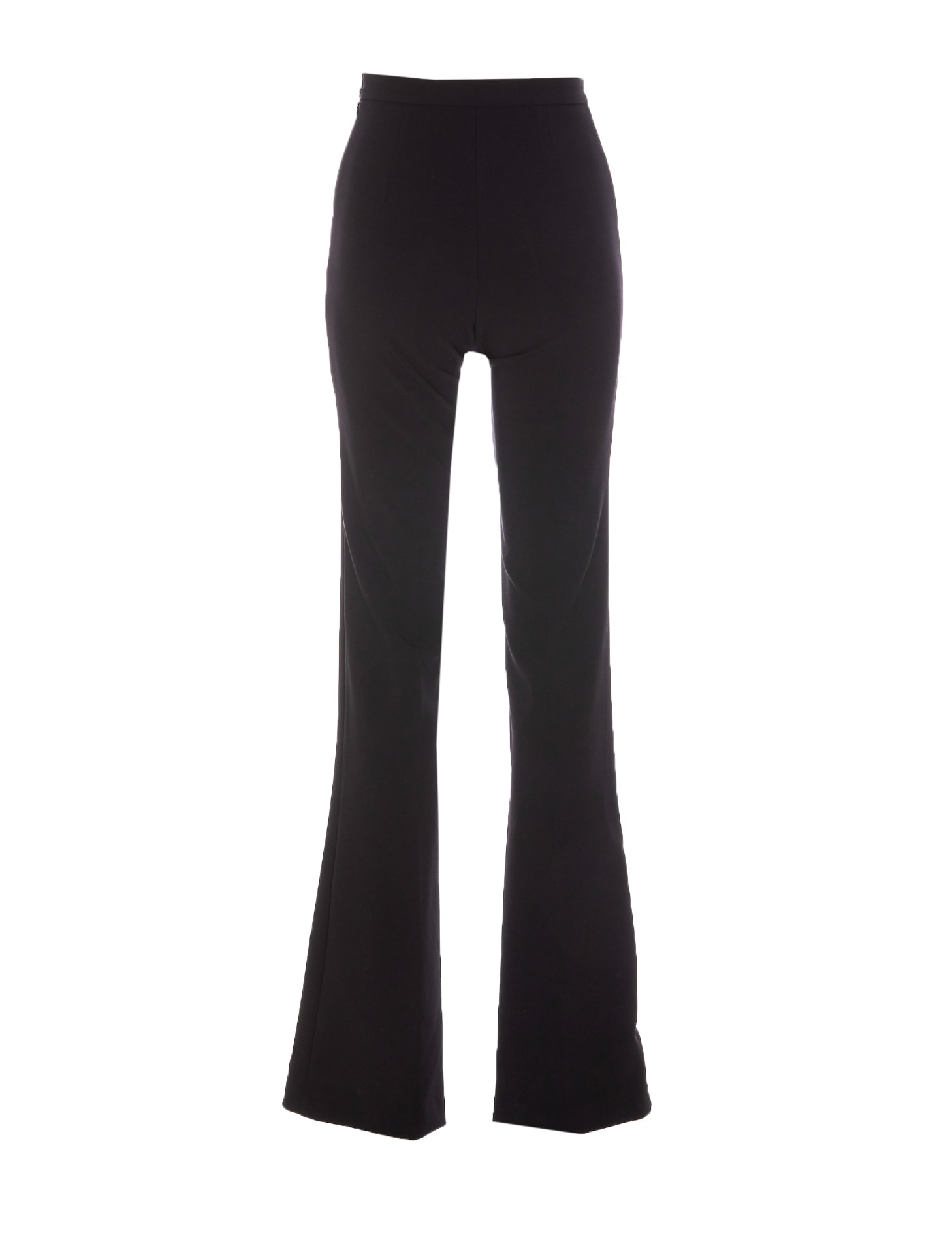 Shop Elisabetta Franchi Palazzo Pants In Crepe Stretch In Black