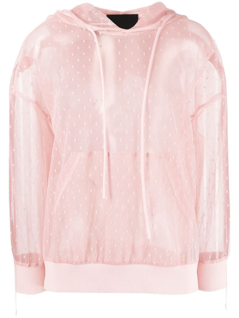 RED Valentino Pink Hoodie In Point Desprit Tulle