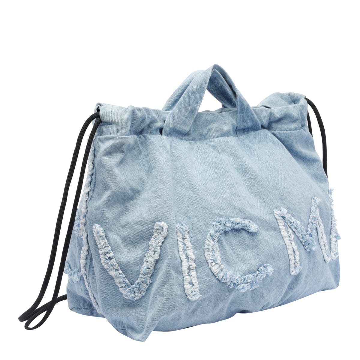 VIC MATIE PENELOPE DENIM LOGO BACKPACK BAG