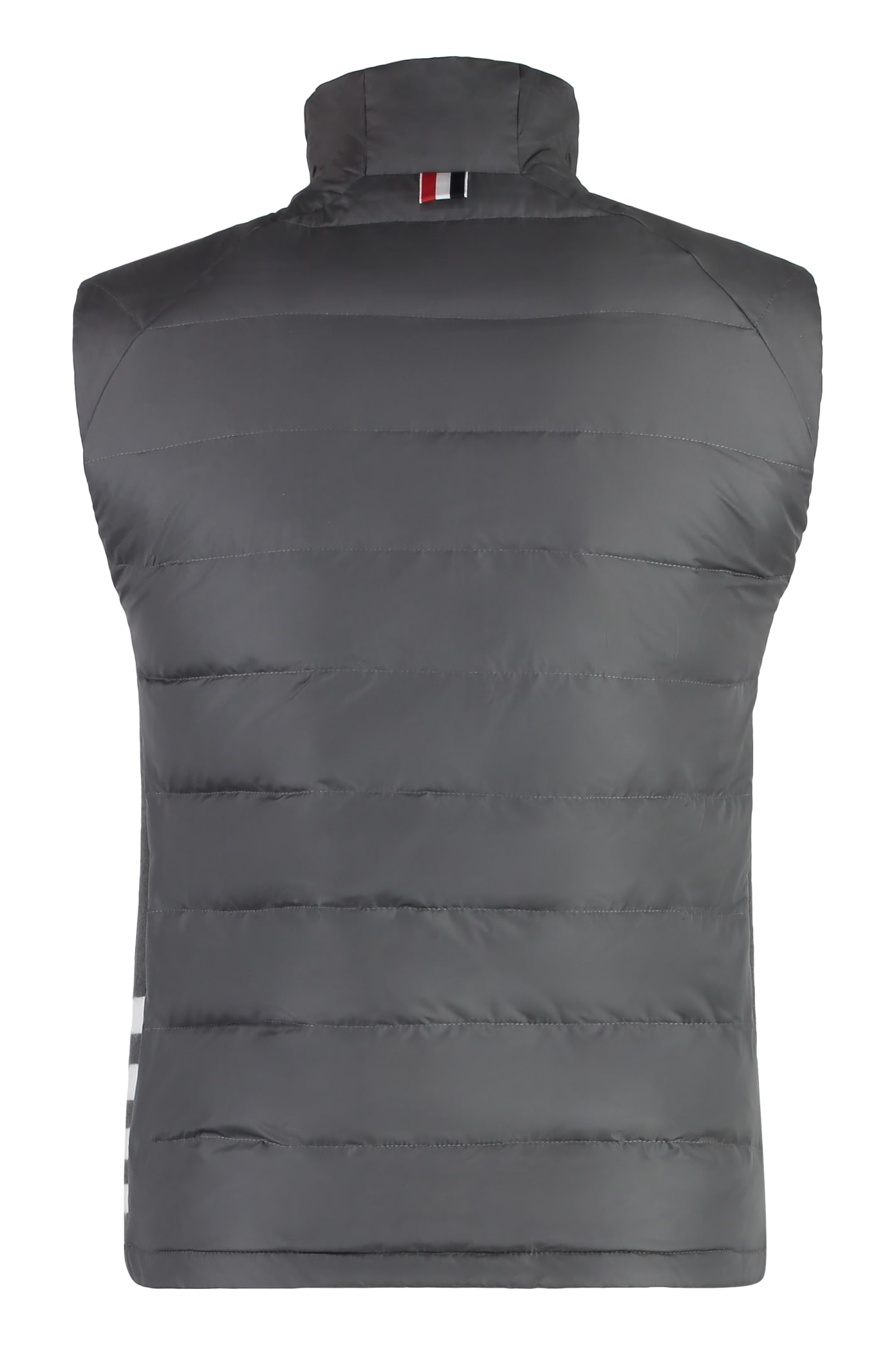 Thom Browne Full Zip Down Vest In Grey