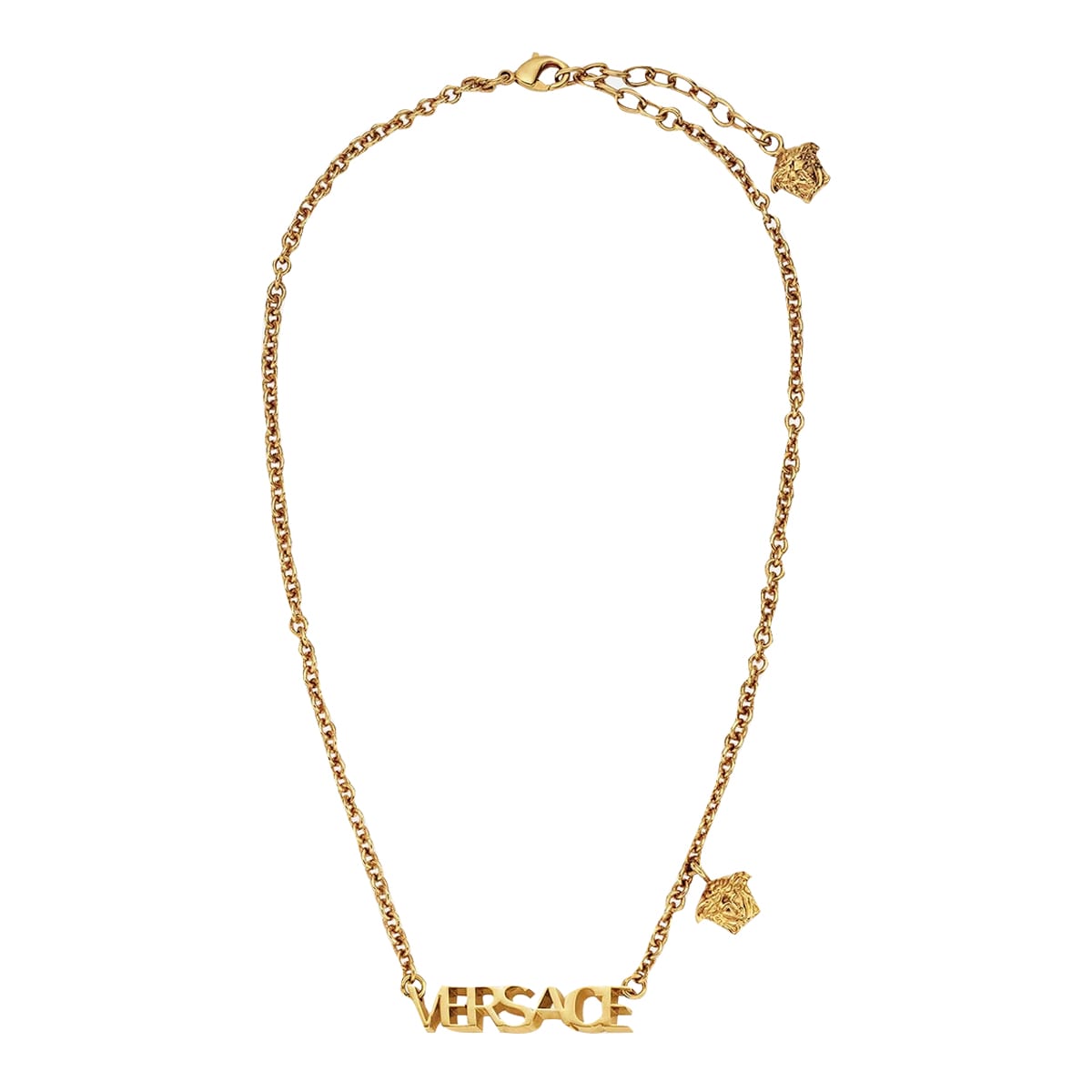 Shop Versace Logo Necklace In Oro