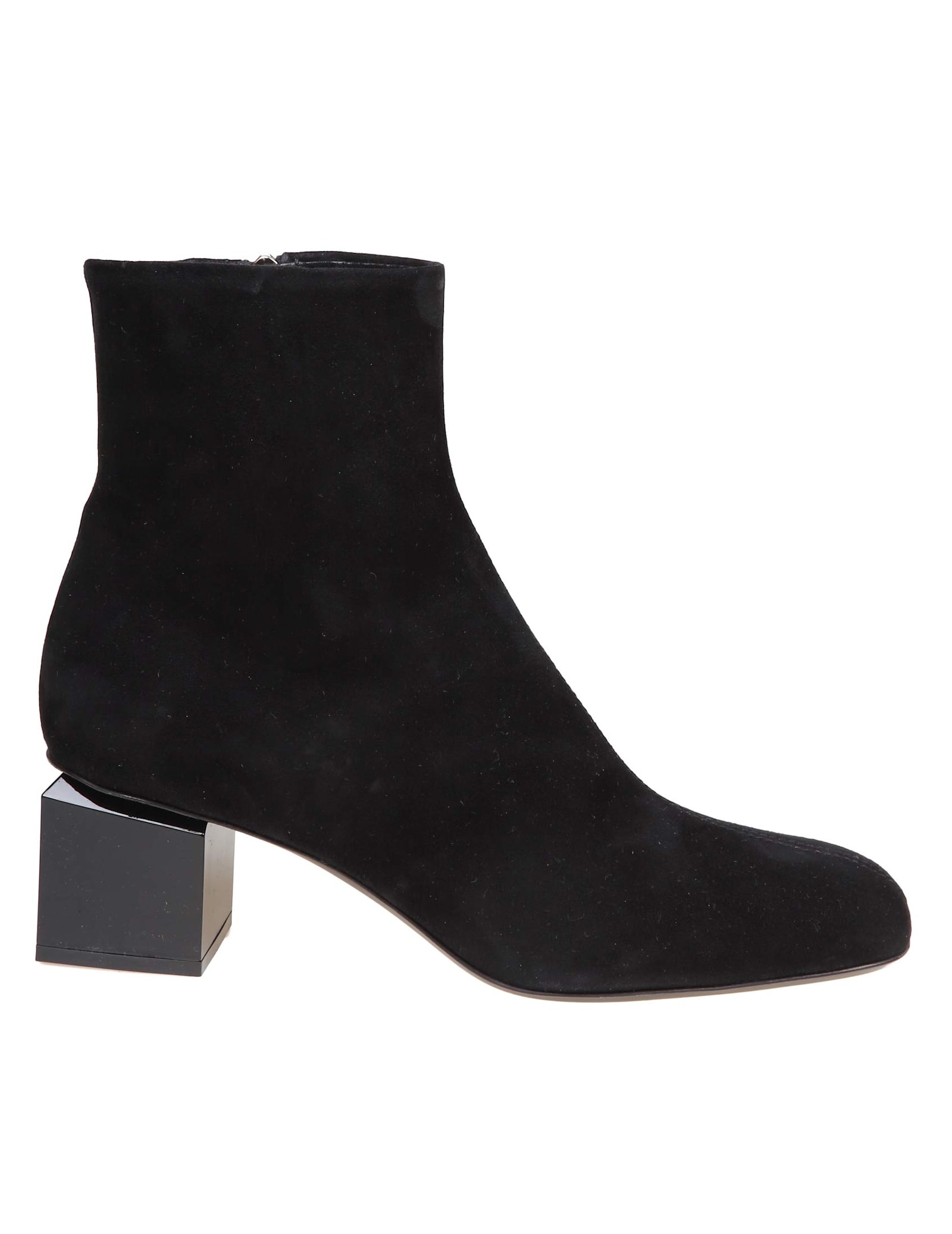 Angie Pure Ankle Boot In Black Suede