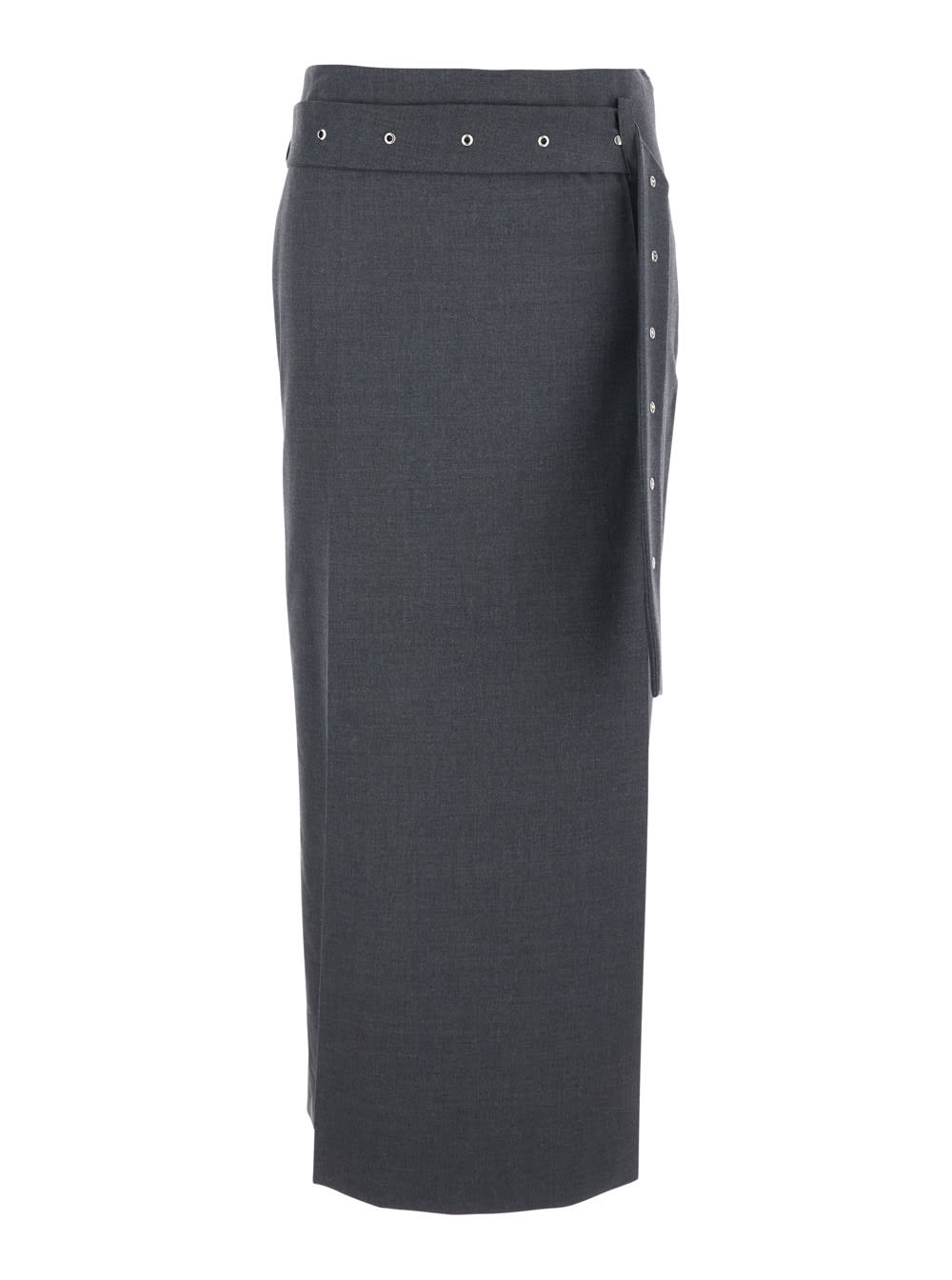 Low Classic Belted Maxi Skirts In Gray