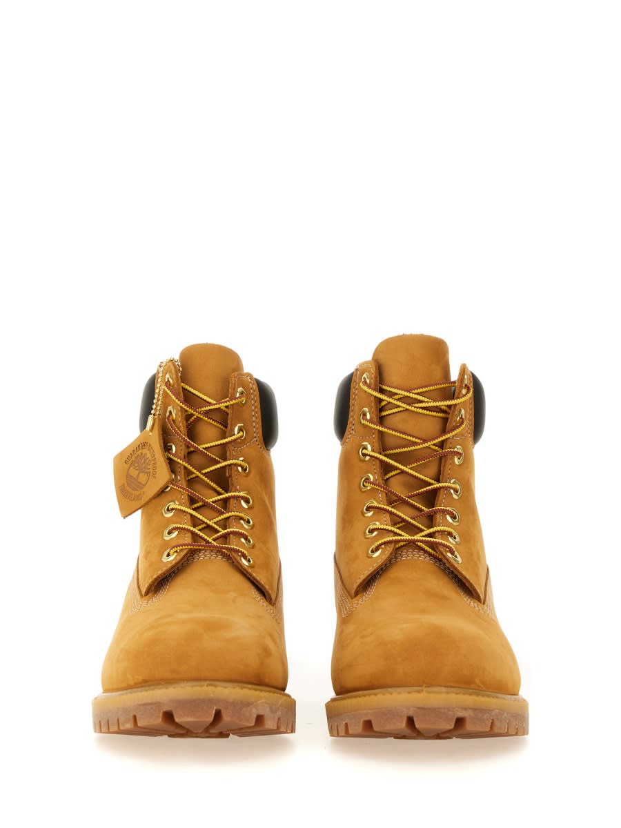 Timberland Laced Ankle Boot With Logo In Brown