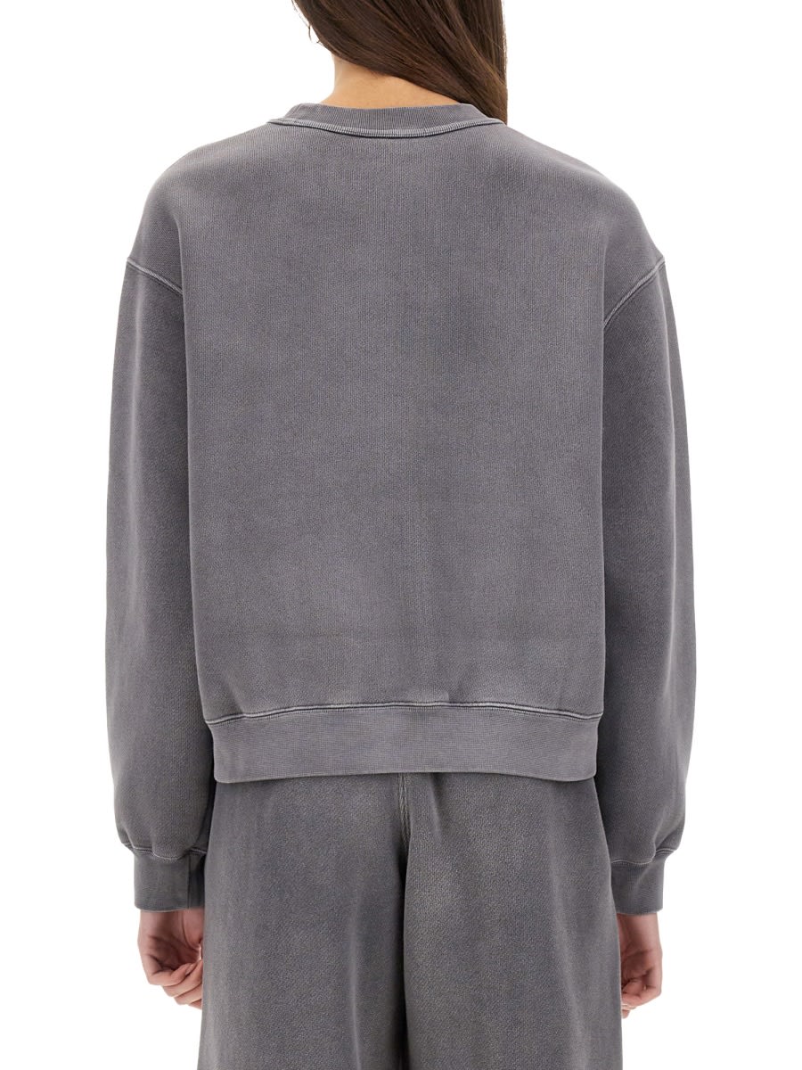 Alexander Wang Essential Terry Crew Sweatshirt In Washedasphalt