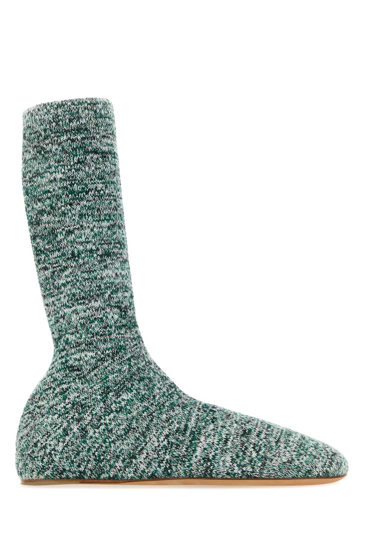 Shop Bottega Veneta Multicolor Wool Blend Domenica Ankle Boots In Whiteblackemgreen