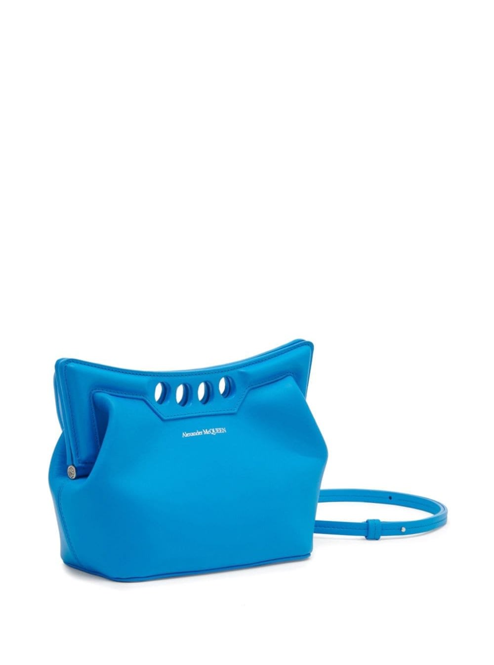 Shop Alexander Mcqueen Mini Peak Bag In Blue