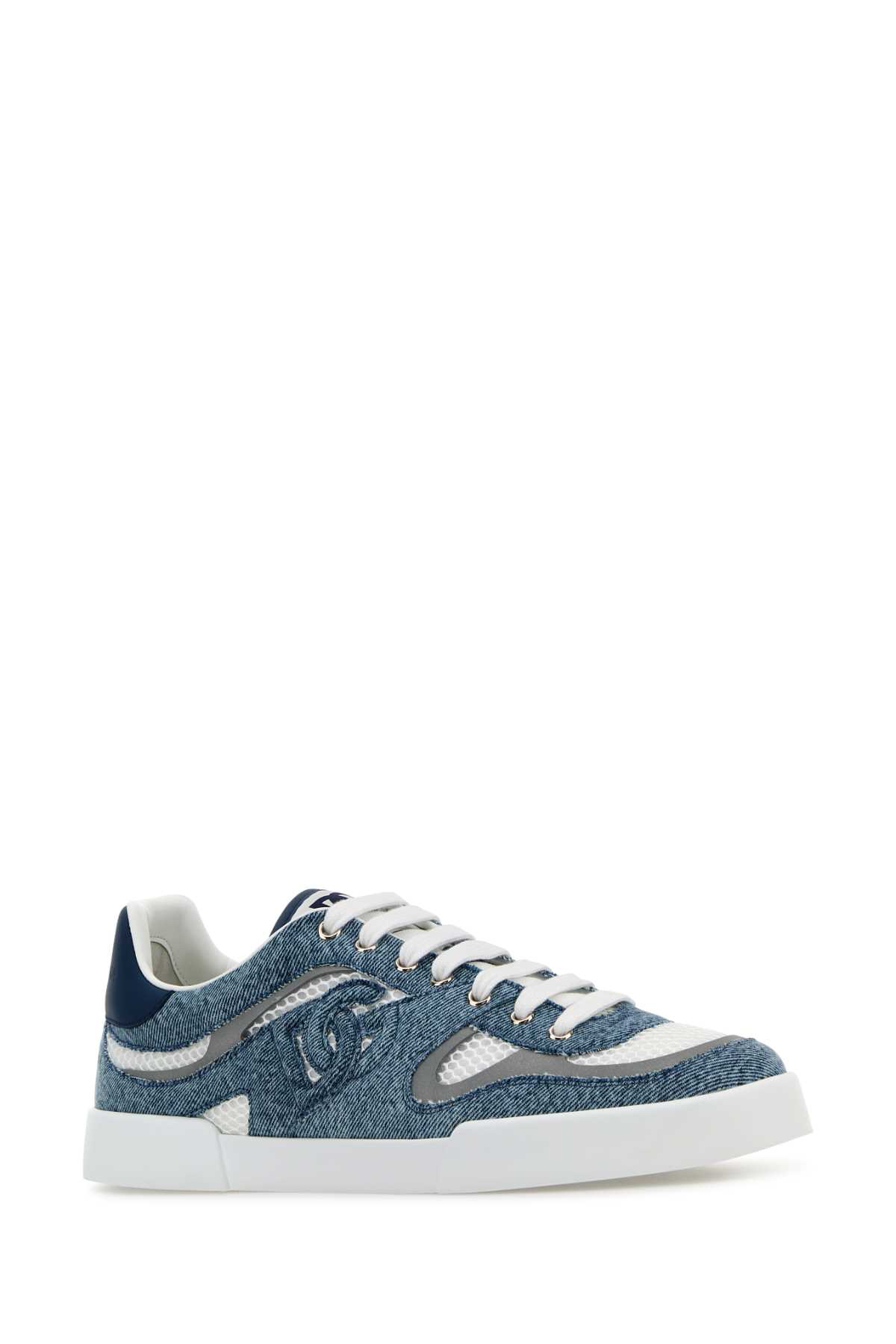 Dolce & Gabbana Multicolor Sneakers In Biancoargento