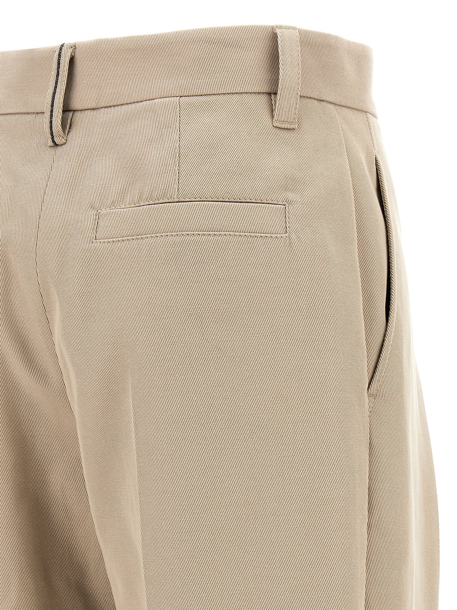 Shop Brunello Cucinelli Canvas Pants In Beige