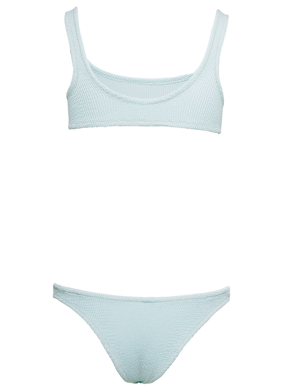 Shop Reina Olga Ginny Light Blue Bandeau Style Bikini Set With High-waisted Bottoms In Polyamide Woman In Non Definito