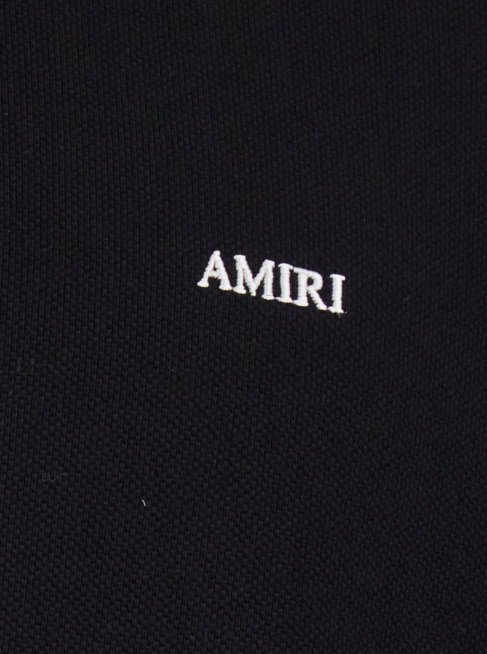 Amiri Black Polo Shirt With Classic Collar And Logo Lettering Embroidery On The Front In Cotton Man