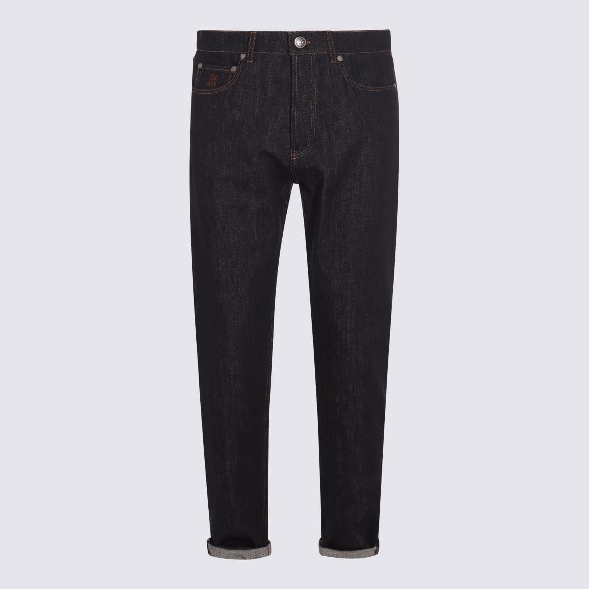 Brunello Cucinelli Jeans Blue And Green In Black