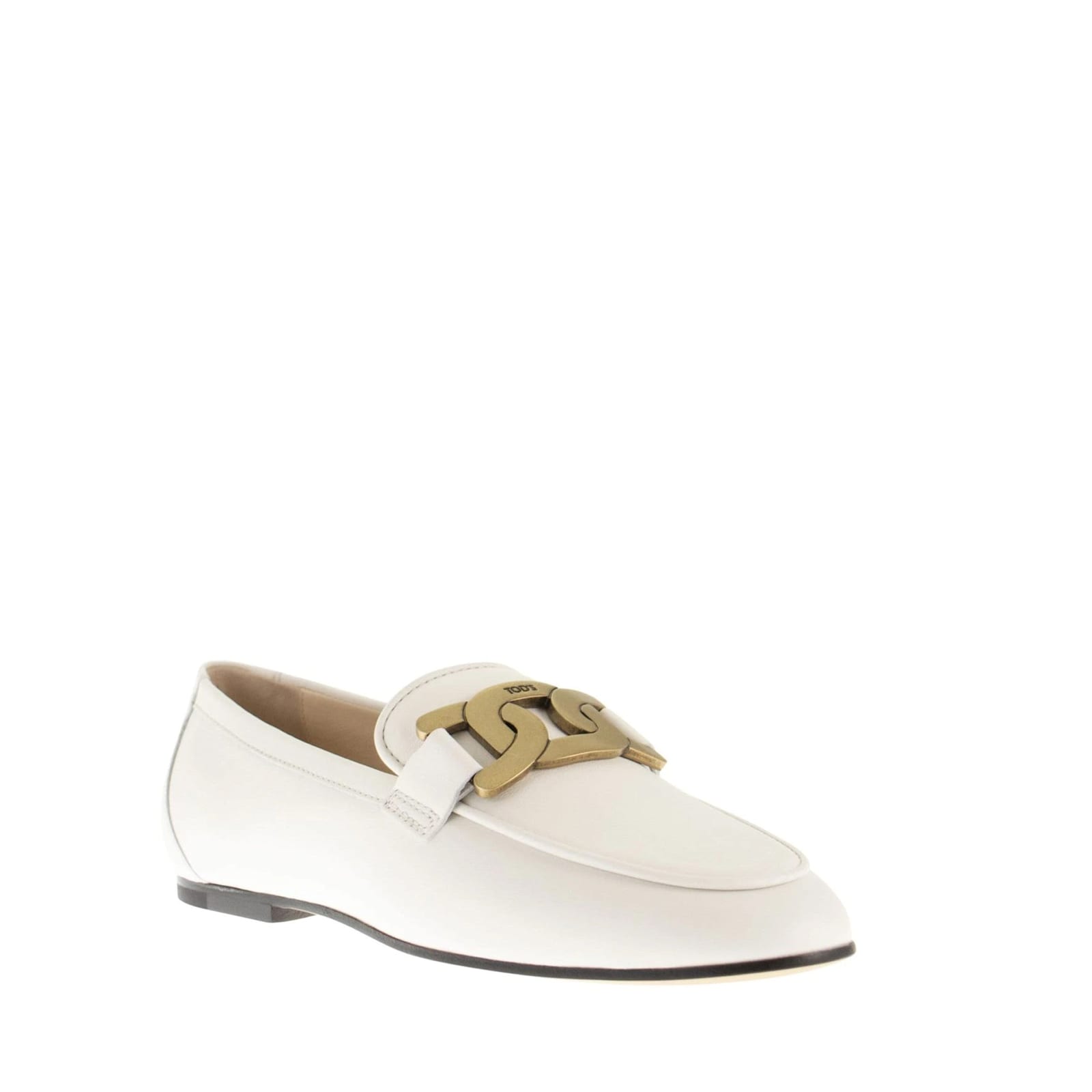 Shop Tod's Leather Loafers In White