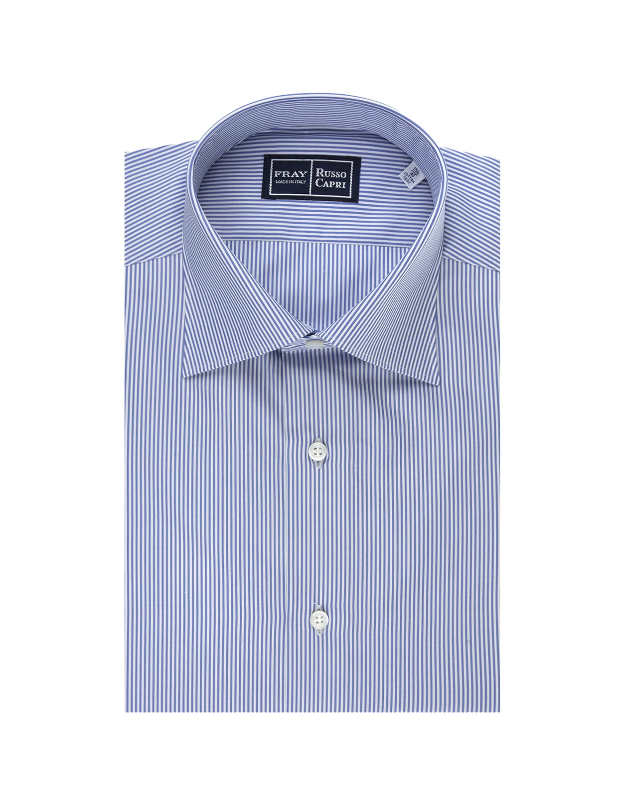 Fray Regular Fit Shirt With Light Blue And White Stripes