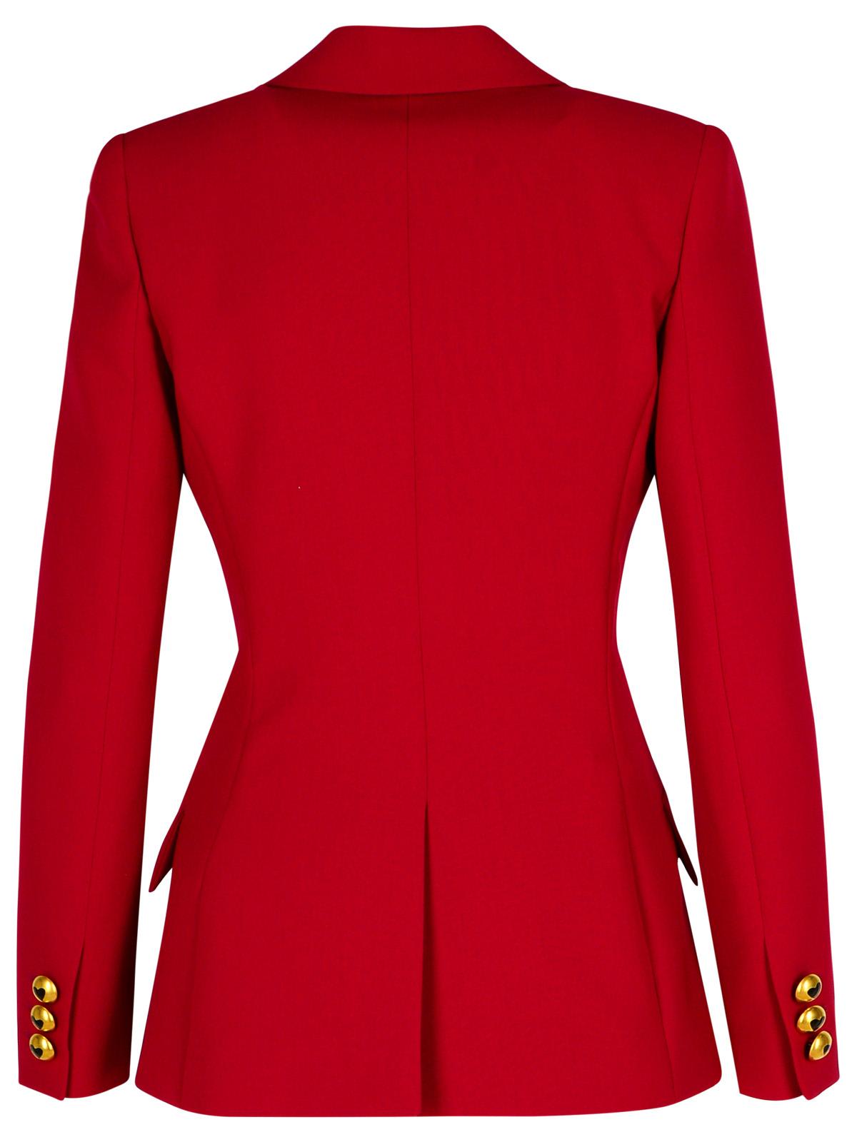 Shop Moschino Burgundy Polyester Blend Blazer In Bordeaux