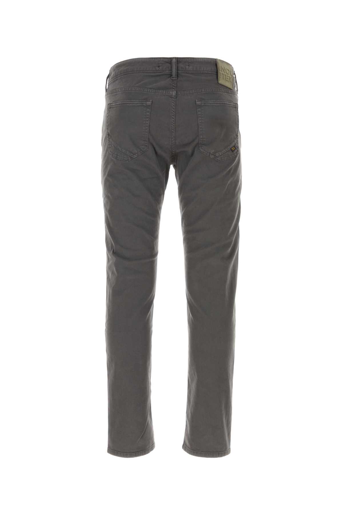 Incotex Dark Grey Stretch Cotton Pant In Antracite