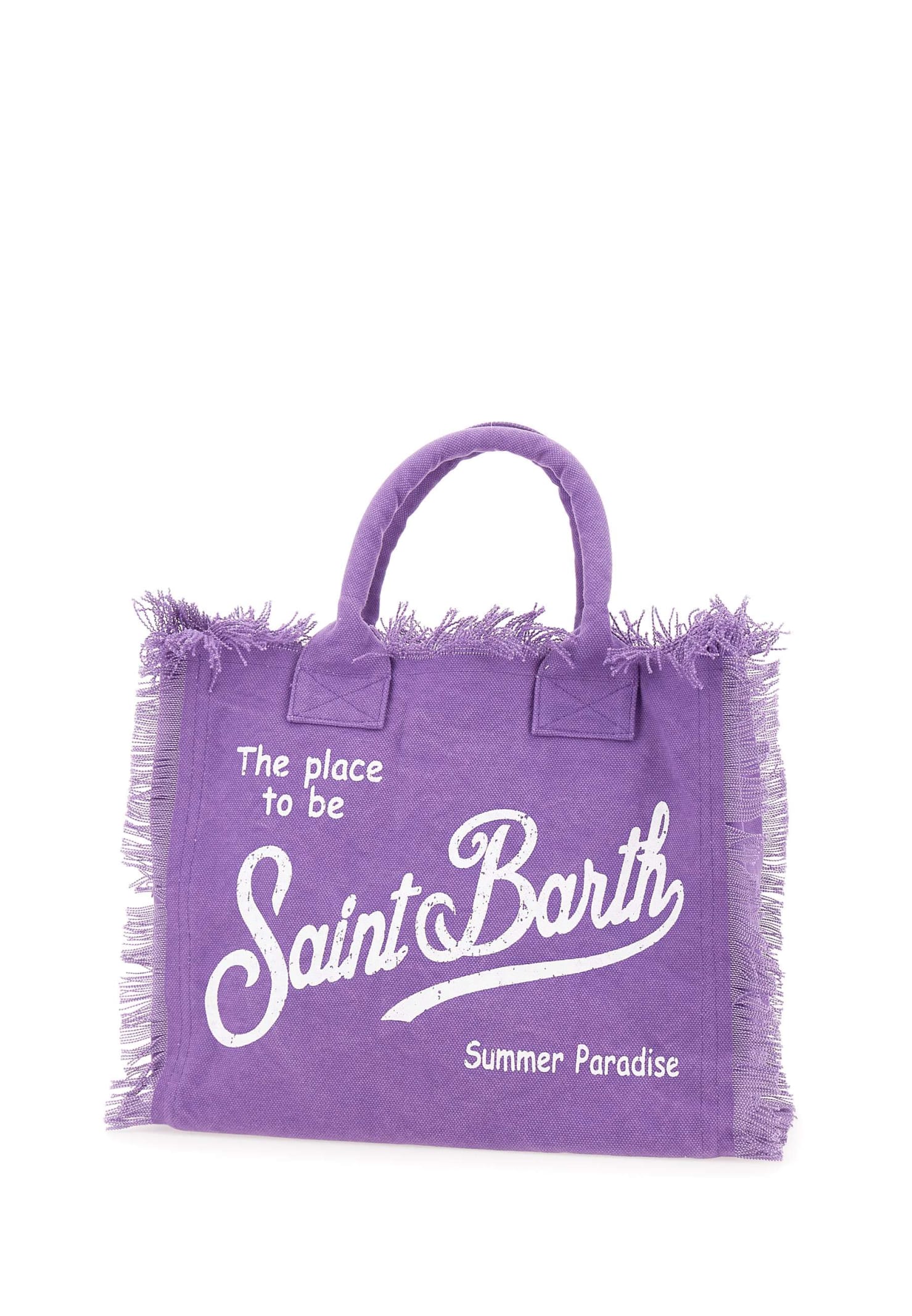 Shop Mc2 Saint Barth Vanity Cotton Canvas Bag In Lilac