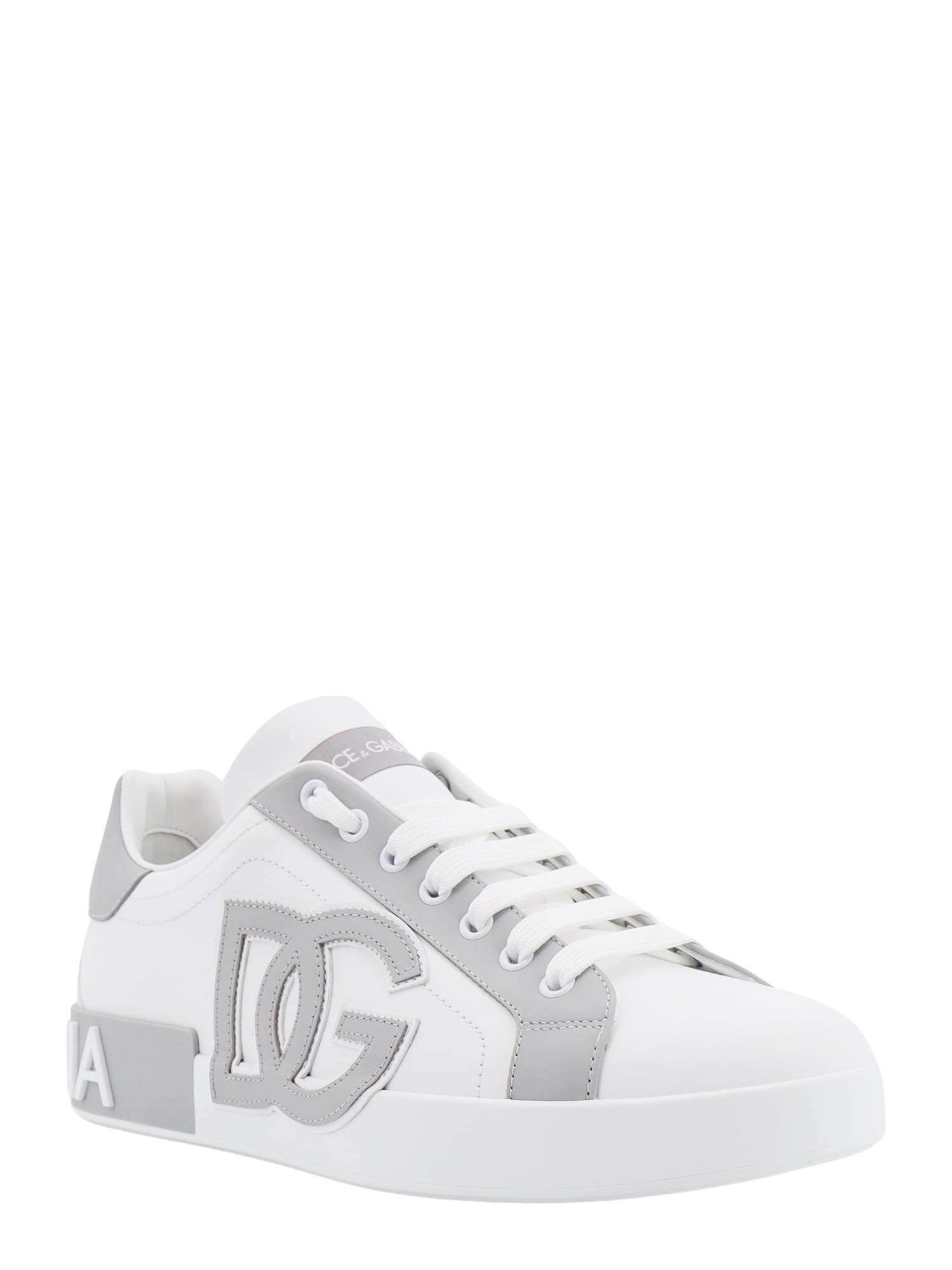 Shop Dolce & Gabbana Portofino Sneakers In White/grey