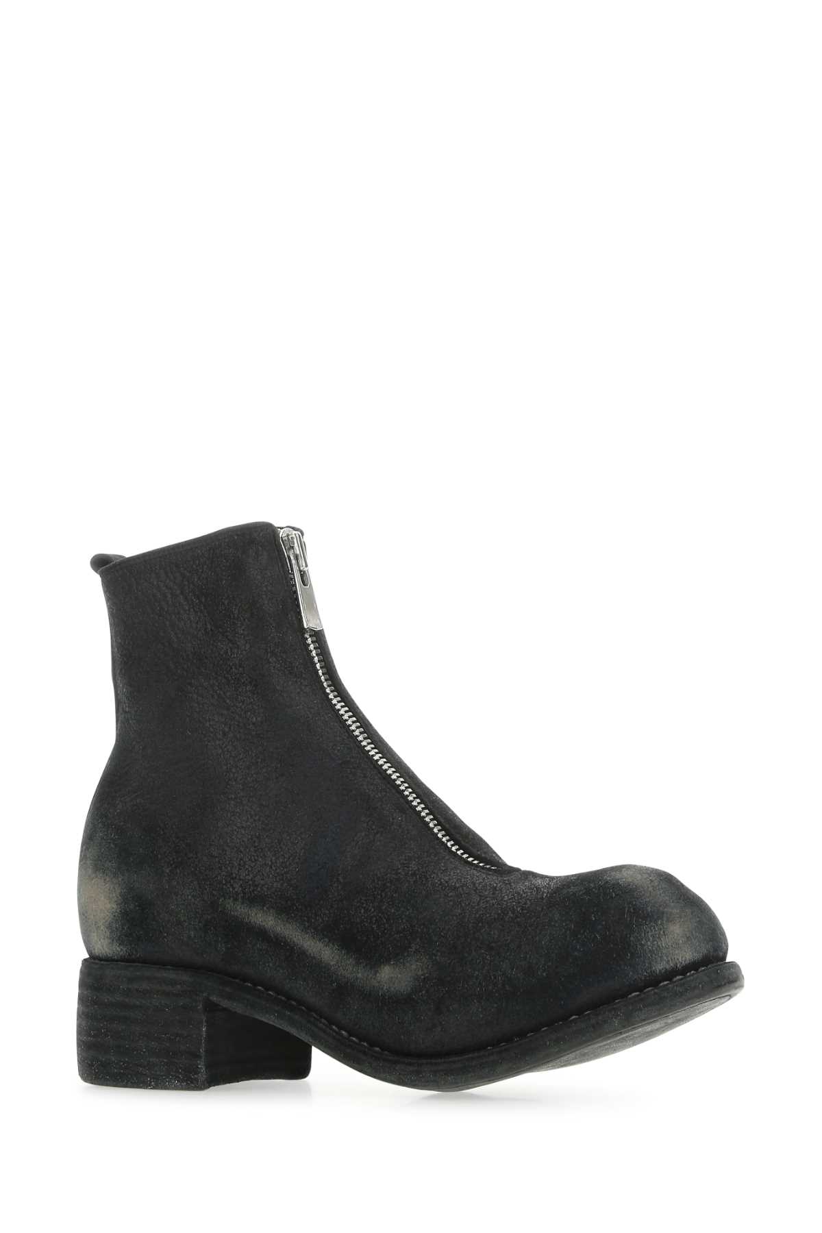 Guidi Black Red Suede Pl1 Ankle Boots In Blkt