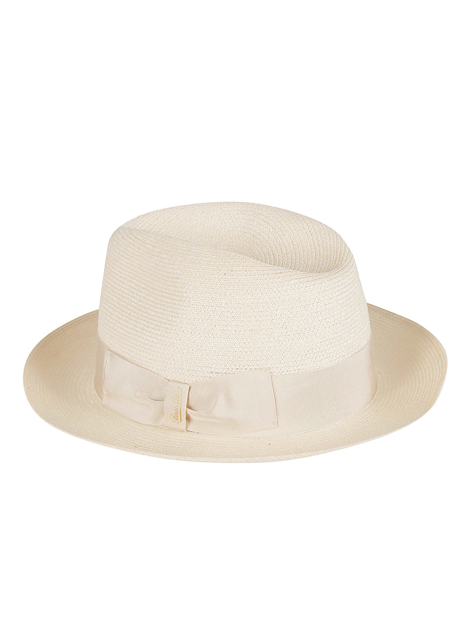 BORSALINO CANAPA BOW DETAIL HAT 