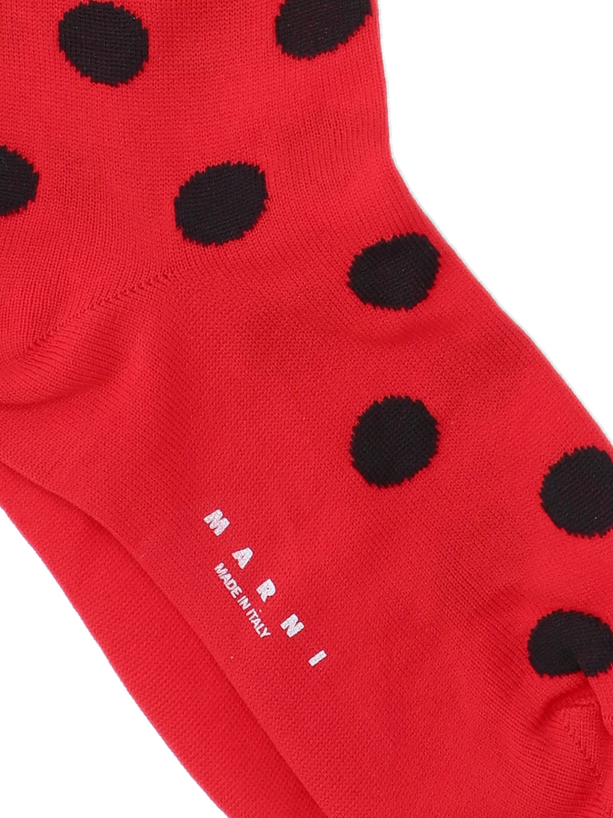 Shop Marni Polka Dot Socks In Red