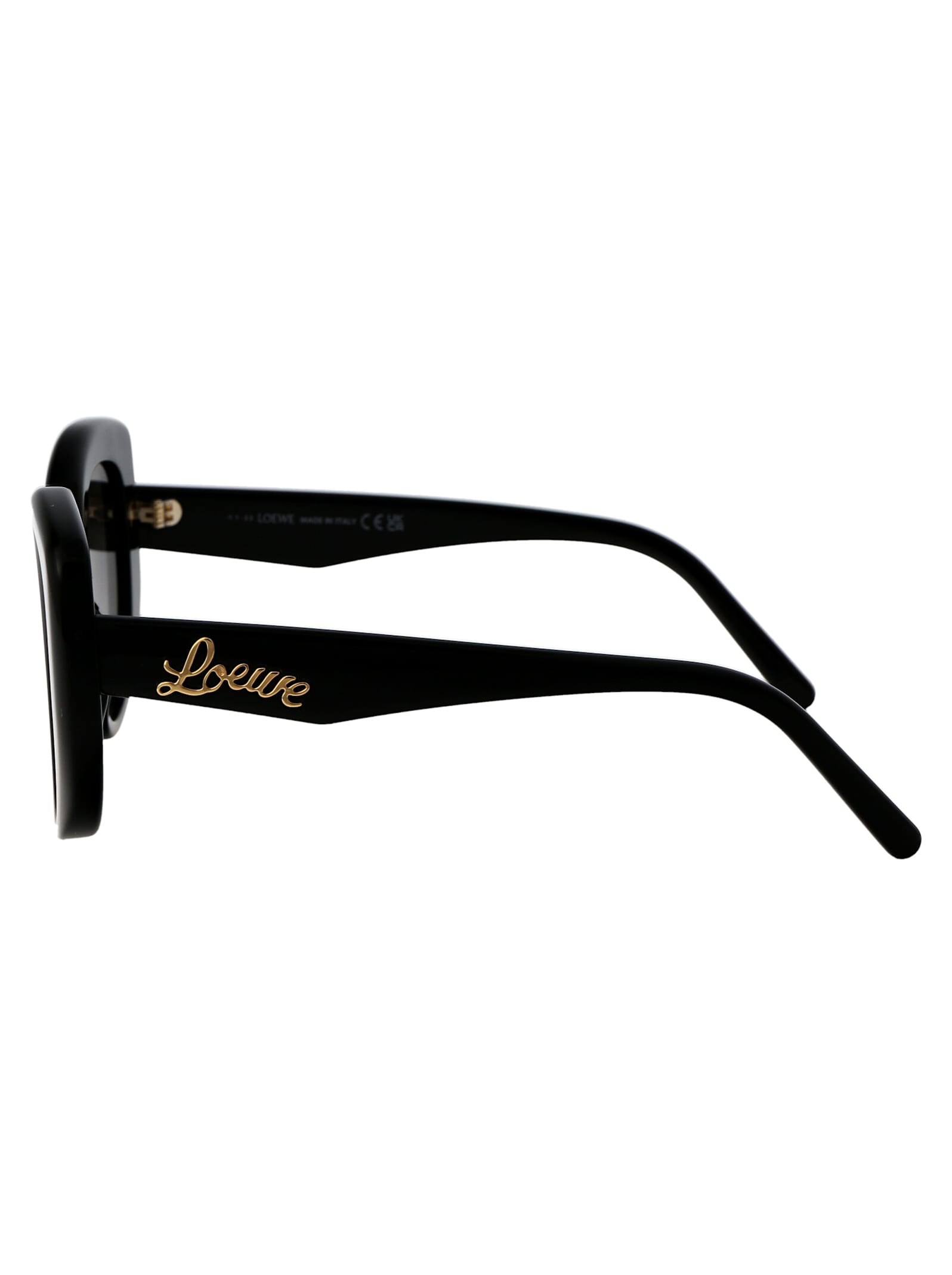 Shop Loewe Lw40100i Sunglasses In 01b Shiny Black / Gradient Smoke