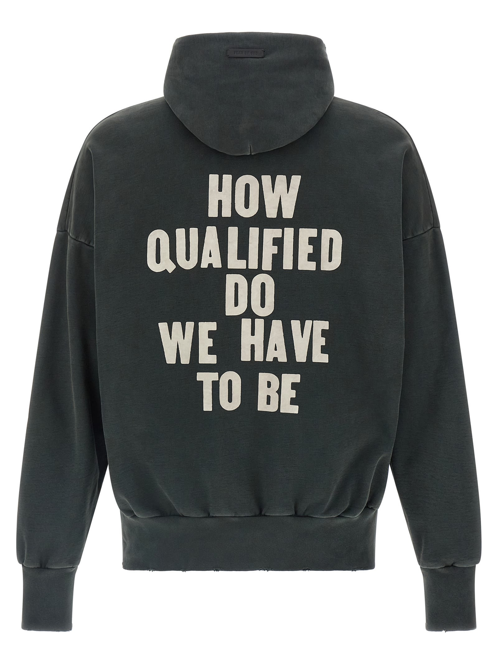 Fear Of God Qualified Printed Cotton-jersey Hoodie In Green