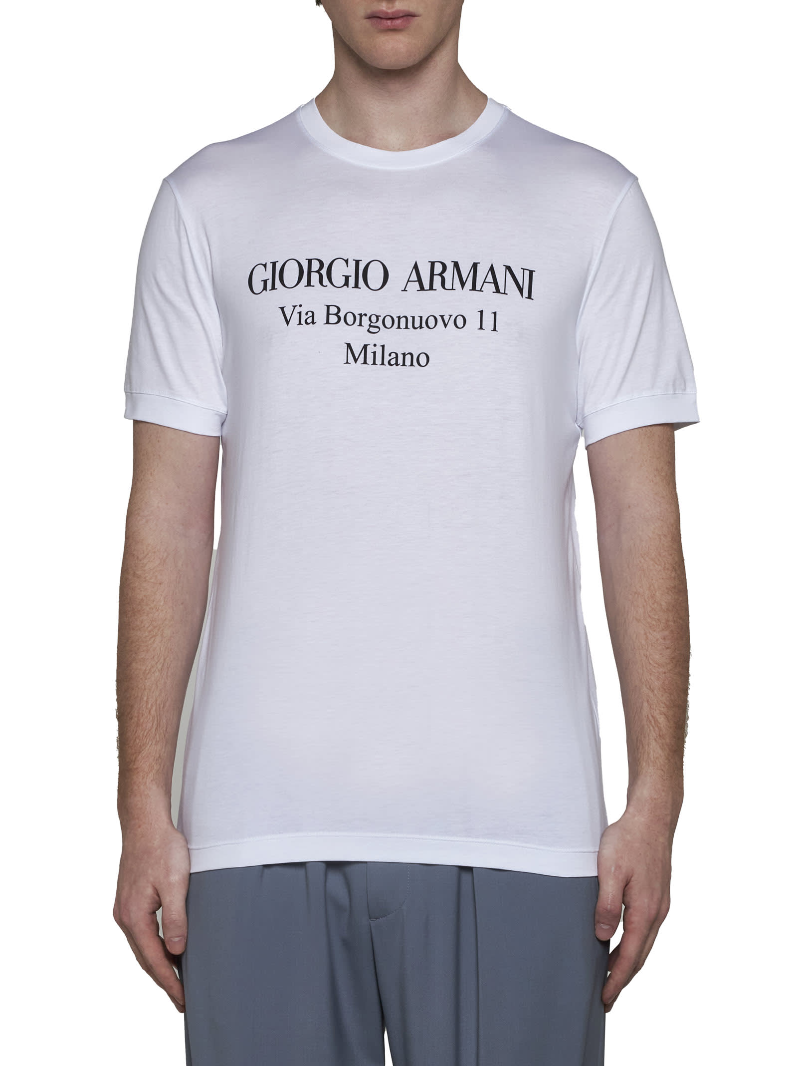 Shop Giorgio Armani T-shirt In Bianco Ottico