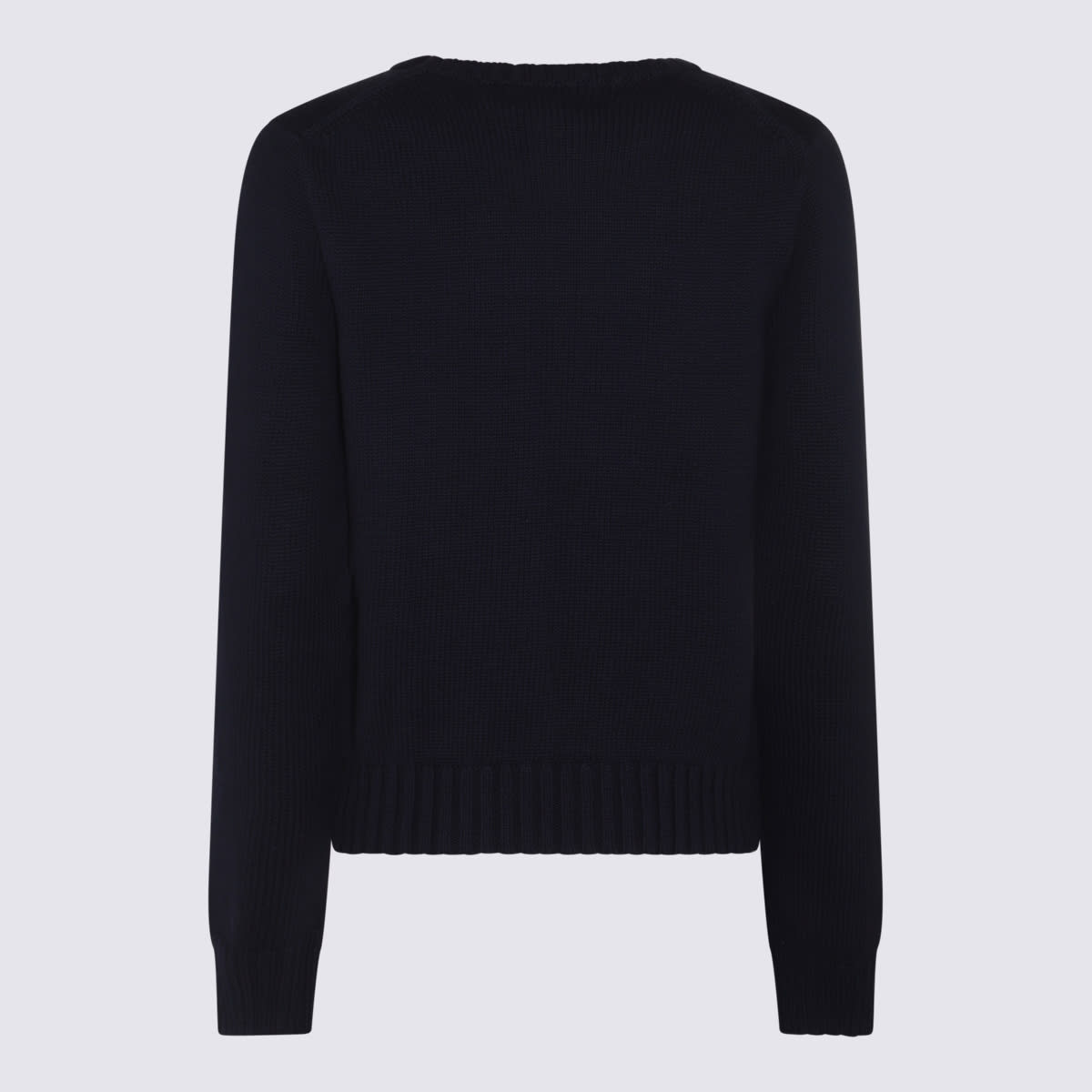 Shop Polo Ralph Lauren Navy Blue, Red And White Cotton Jumper