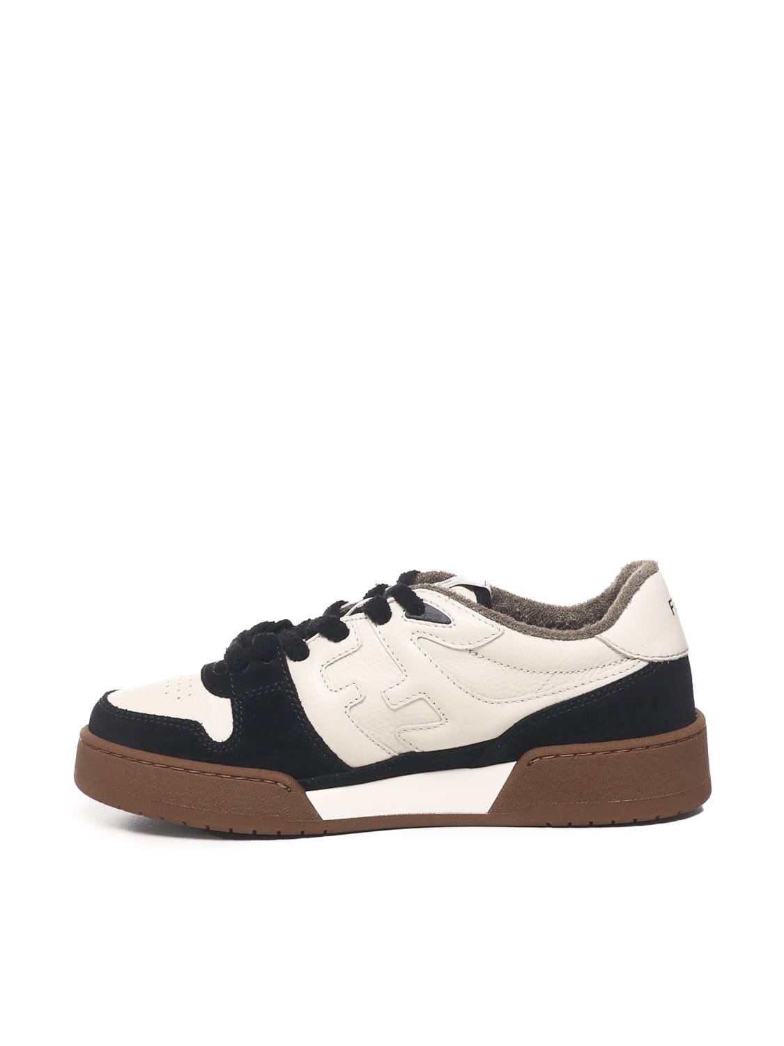 Shop Fendi Match Sneakers In Leather With Suede Inserts In Nero Milk Nero